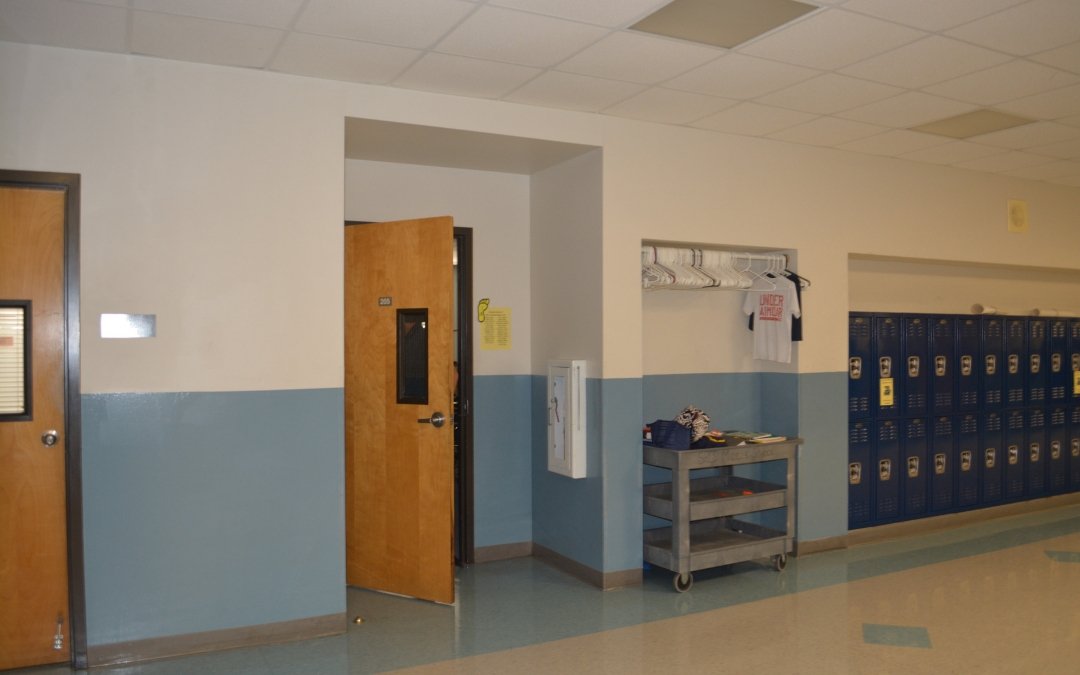 lockdowns and emotional distress, open door in school classroom