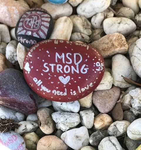 memory stones, dedicated to the Parkland survivors and their families