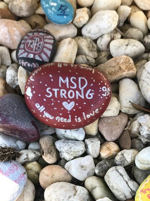 memory stones, dedicated to the Parkland survivors and their families